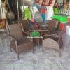 Bàn ghế cafe nhựa giả mây TH 63