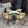 Bàn ghế gỗ nệm cafe TH 75