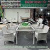Bàn ghế nhựa mây ngoài trời TH 35