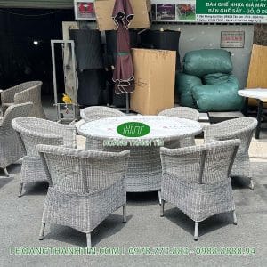 Bàn ghế nhựa mây ngoài trời TH 71