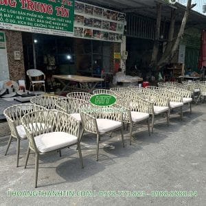 Bàn ghế đan dây dù TH 06