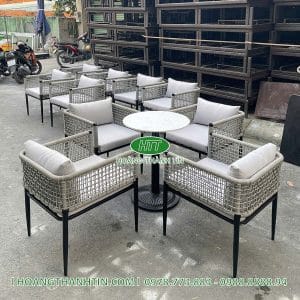 Bàn ghế đan dây dù TH 07